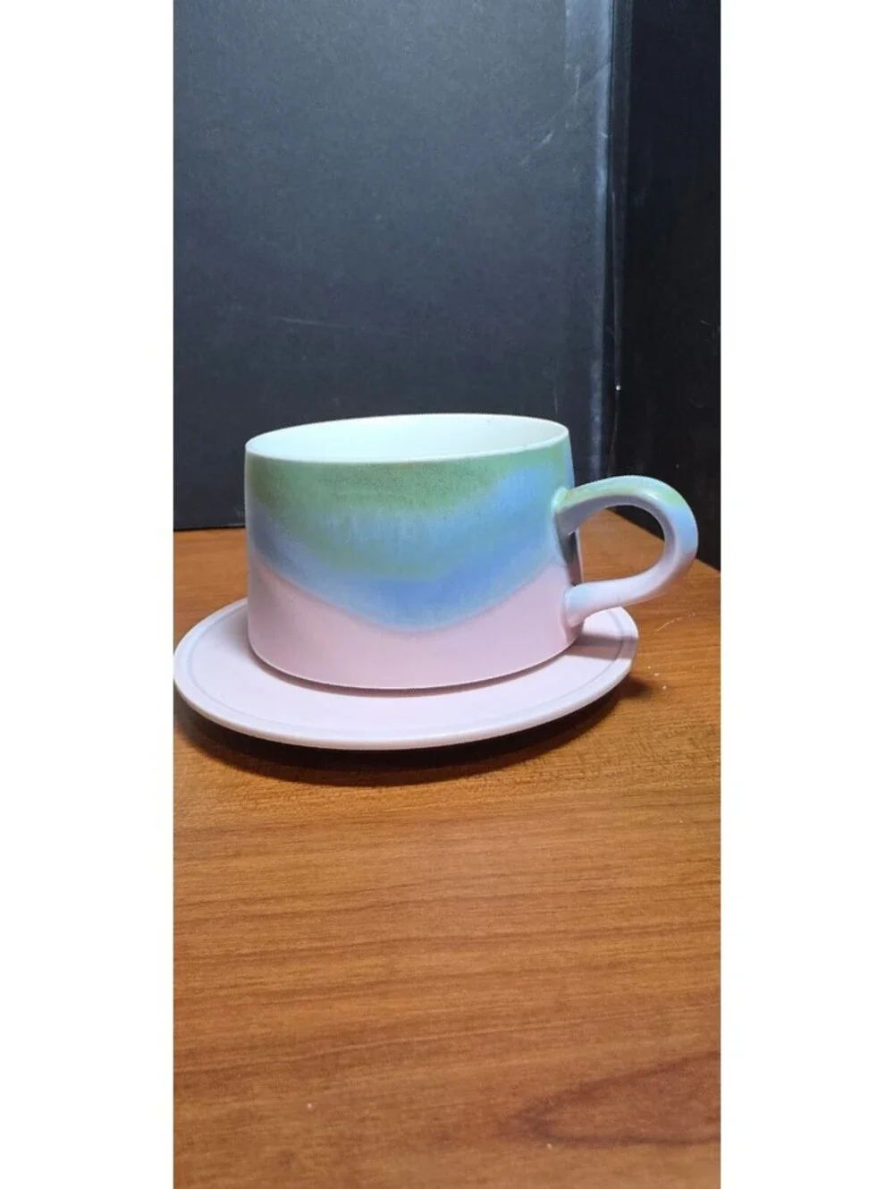 NIB Ceramic Coffee Mug Set with Saucers, 7.44 OZ, Brand:JDCervita